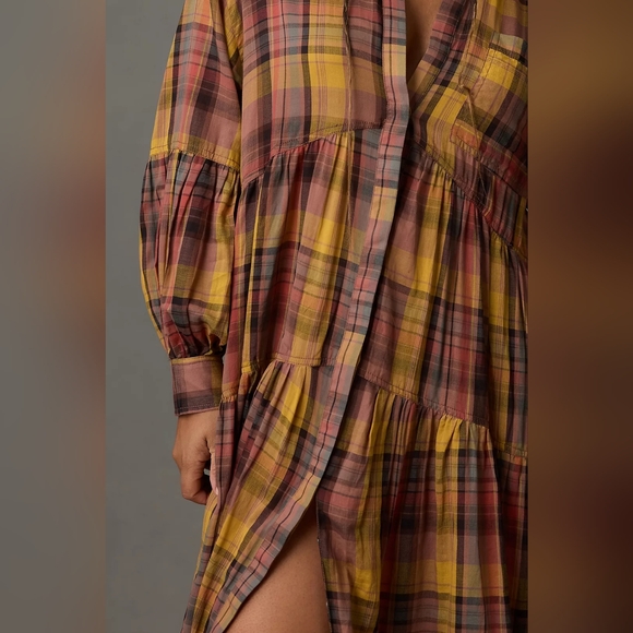 Anthropologie Pilcro Long-Sleeve Tiered High-Low Dress - Picture 6 of 7